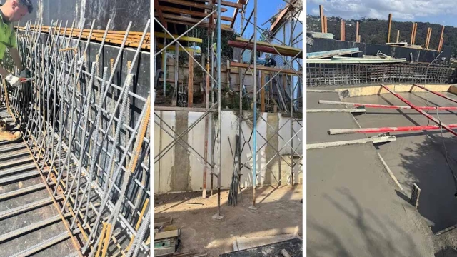 suspended concrete garage construction